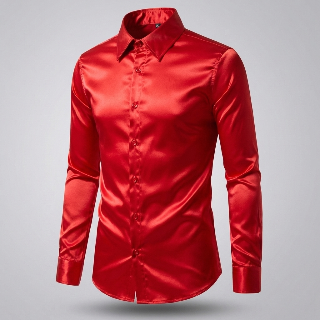Camisas de Manga Larga Brillantes para Negocios para Hombres