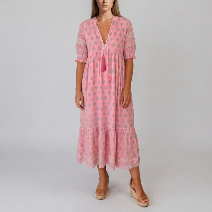 Vestido Manga Lanterna Bohemio