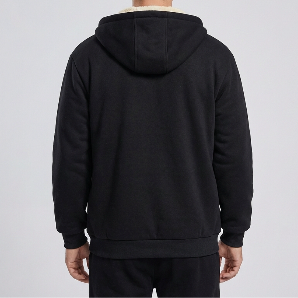 Chaqueta con Capucha Forrada de Forro Polar de Invierno para Hombres