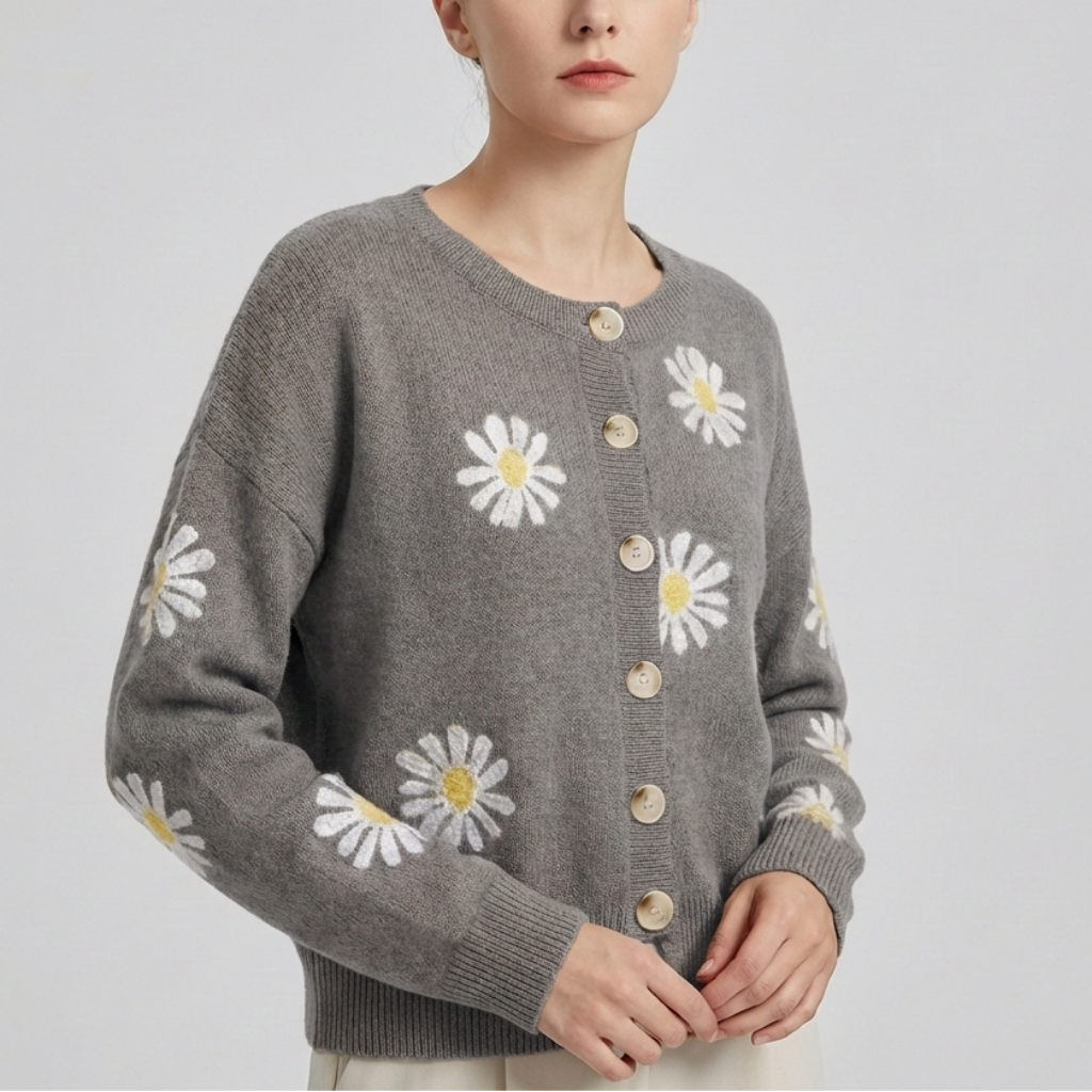 Suéter de Punto Floral para Mujeres