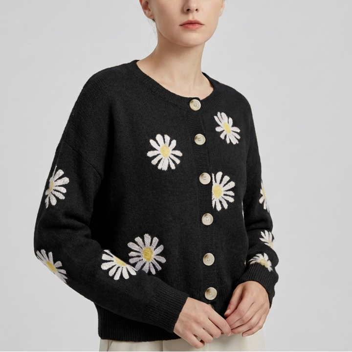 Suéter de Punto Floral para Mujeres
