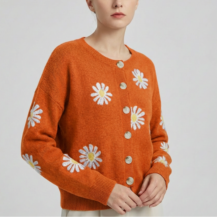 Suéter de Punto Floral para Mujeres