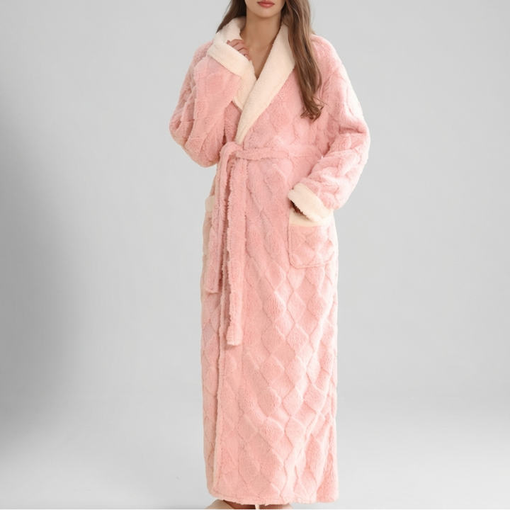 Albornoz de Flanela con Capucha Grueso para Mujeres