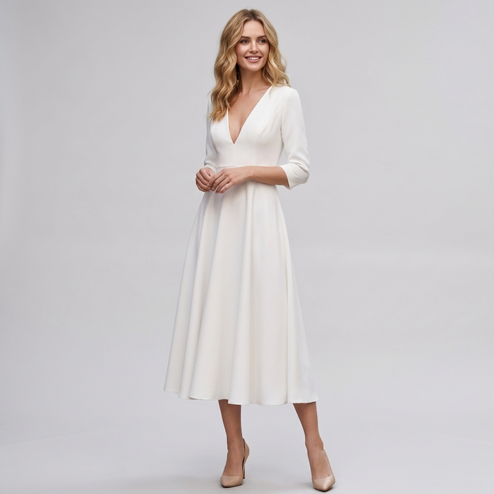 Vestido Elegante Midi A-Line para Mujeres