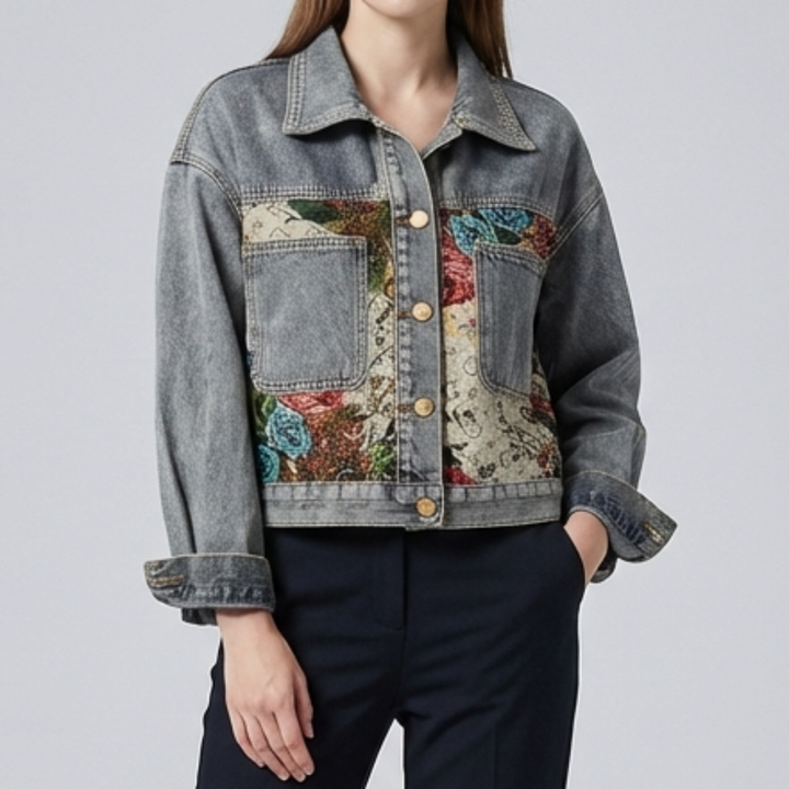Chaqueta Denim Floral para Mujeres