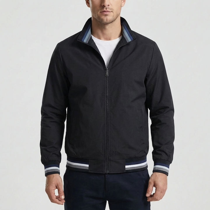 Chaqueta Bomber Casual con Cremallera Completa para Hombres