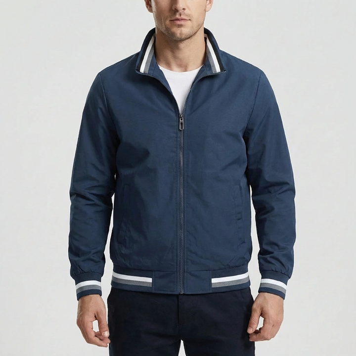 Chaqueta Bomber Casual con Cremallera Completa para Hombres