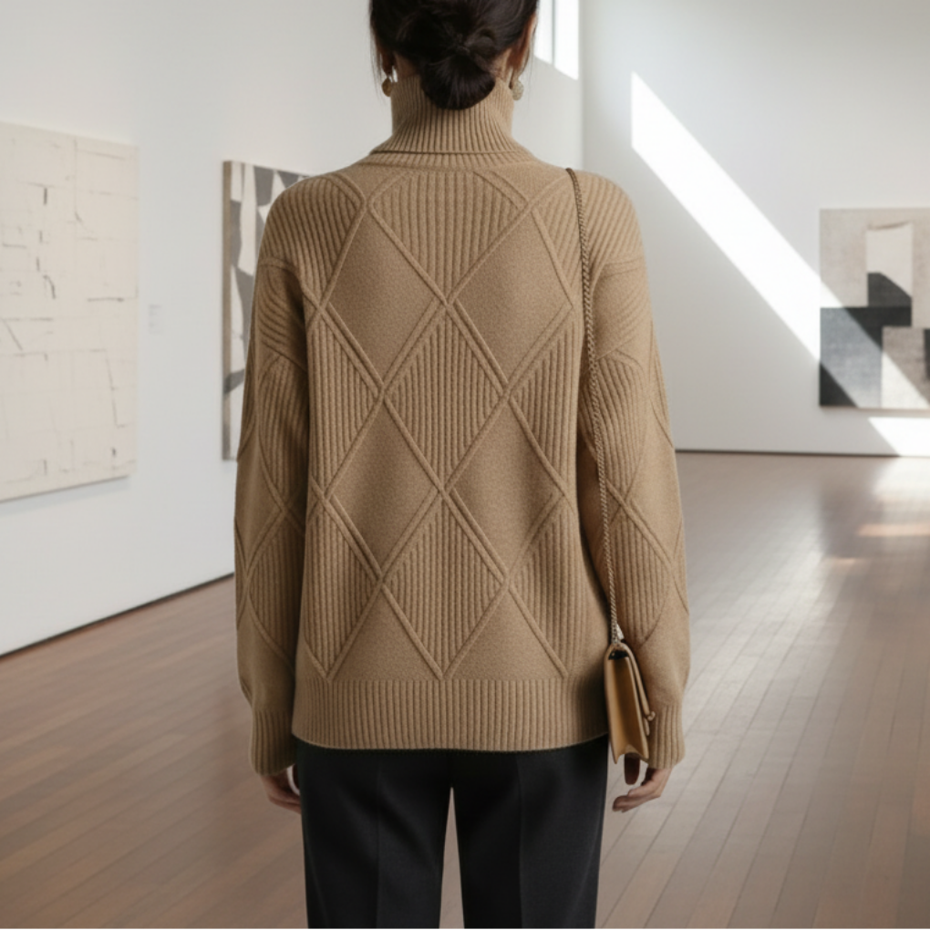 Suéter fino de mujer con cuello alto