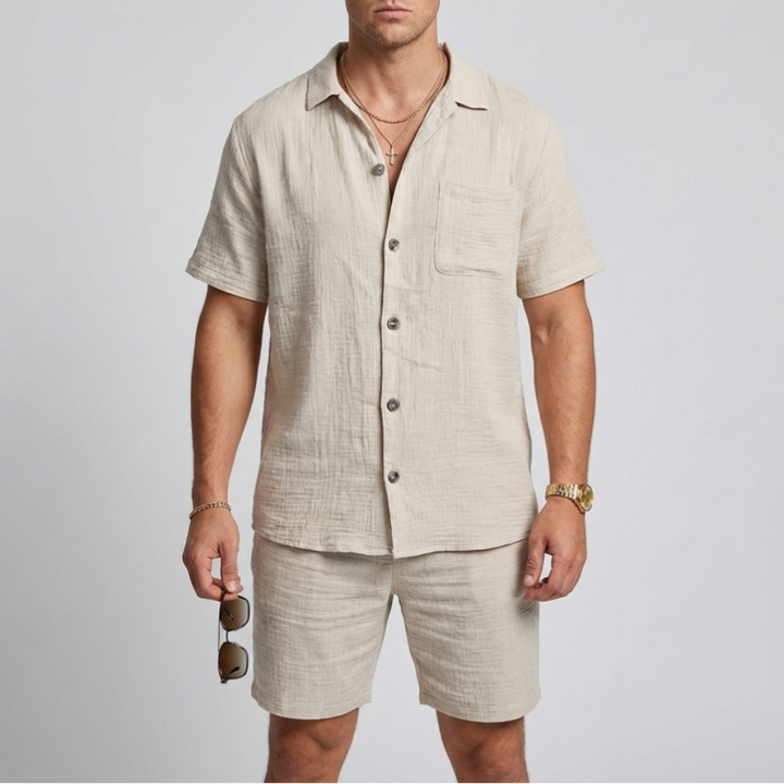 Conjunto de Lino para Hombres de Dos Piezas