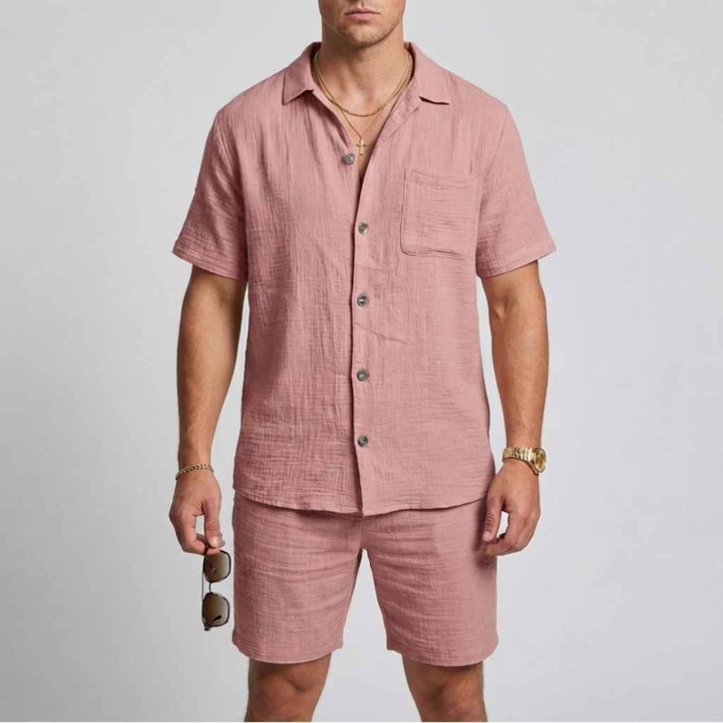 Conjunto de Lino para Hombres de Dos Piezas