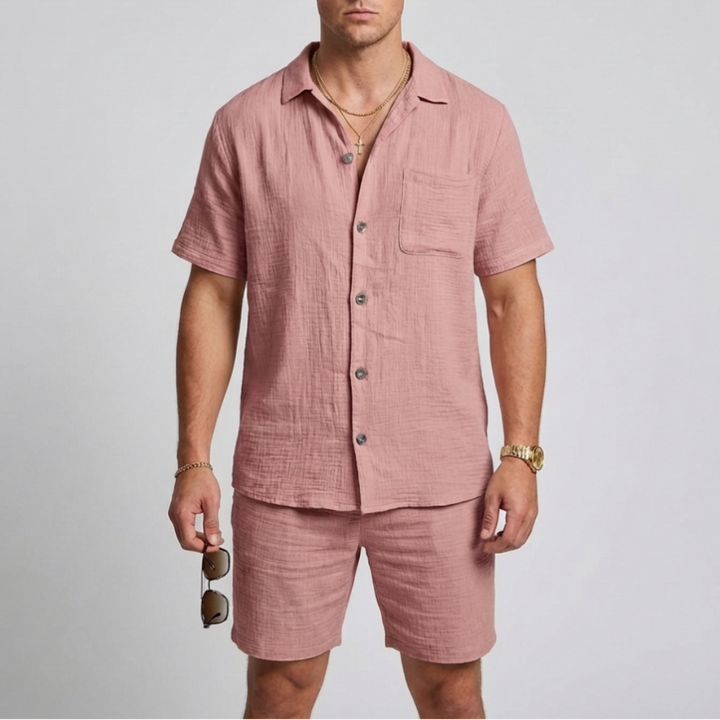 Conjunto de Lino para Hombres de Dos Piezas