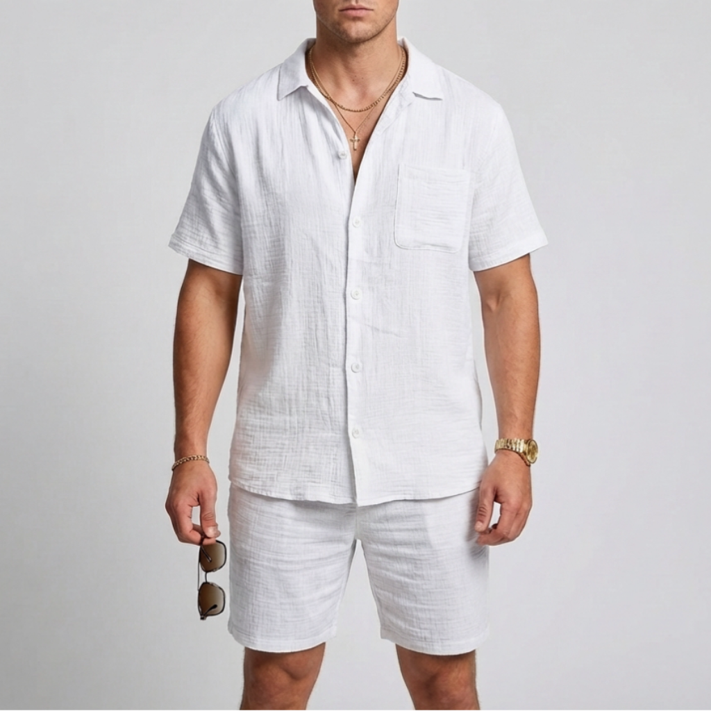 Conjunto de Lino para Hombres de Dos Piezas
