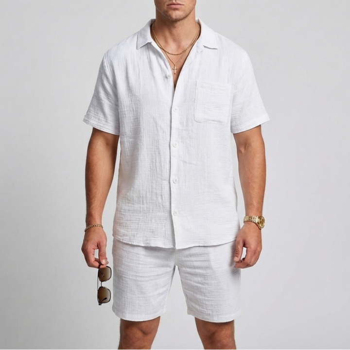 Conjunto de Lino para Hombres de Dos Piezas
