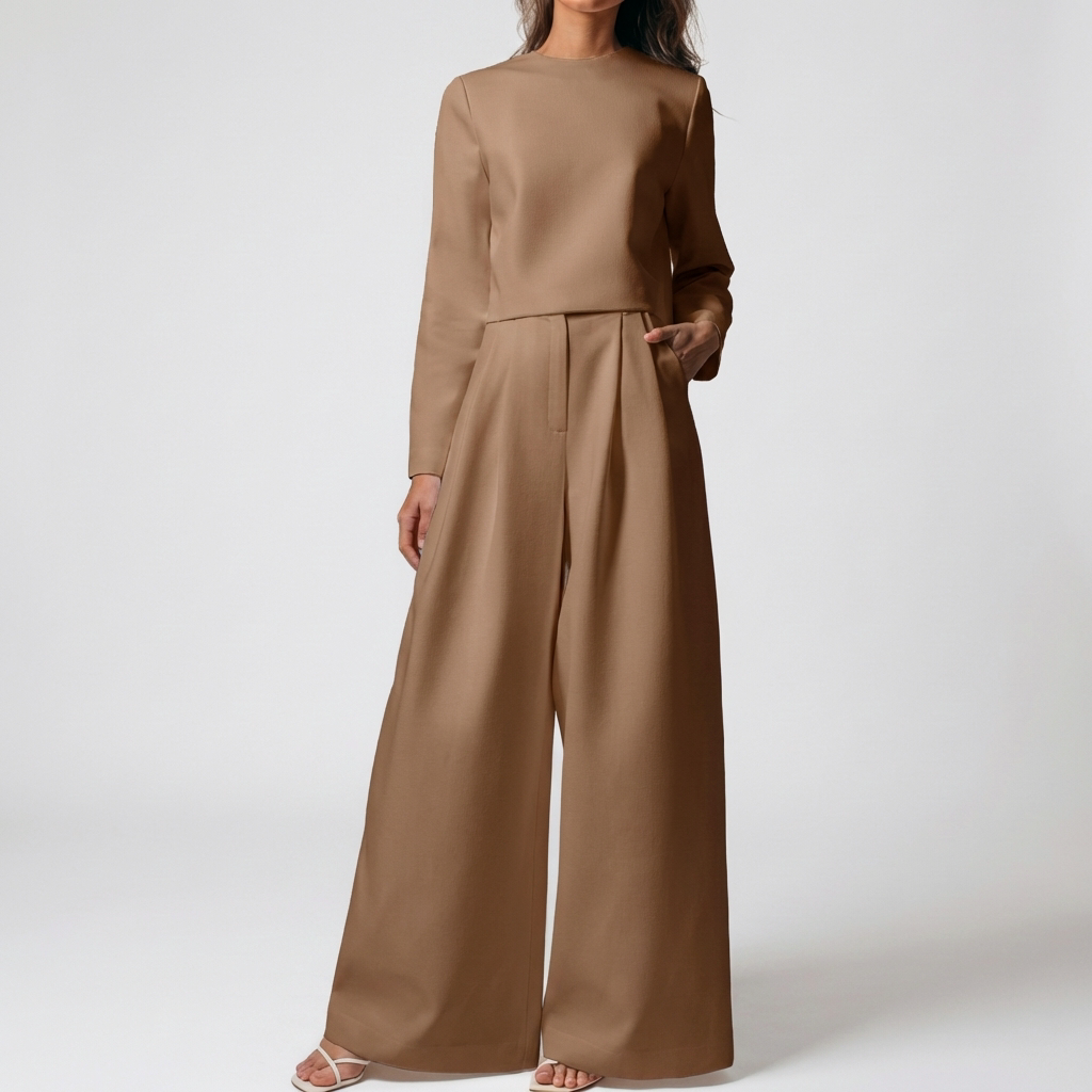 Conjunto Palazzo Elegante de Dos Piezas para Mujeres