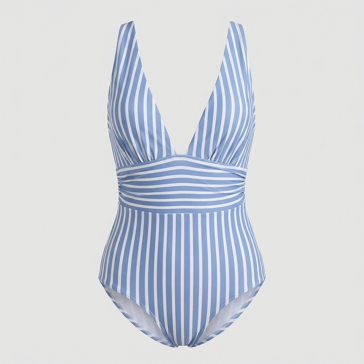 Traje de baño a rayas para mujer, imagen 4