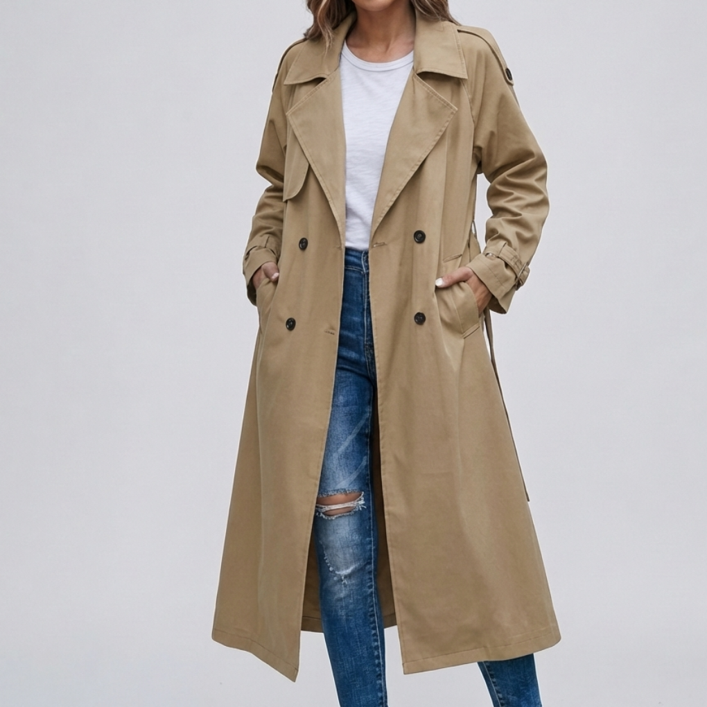 Abrigo Trench Estiloso para Mujeres