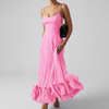 Vestido Midi Elegante de Noche con Volantes para Mujeres