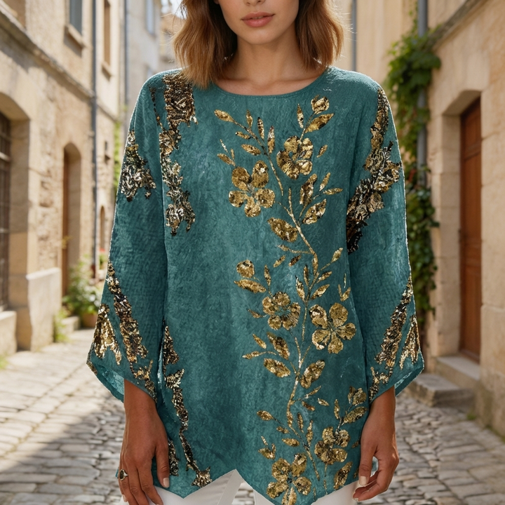 Blusa de Manga Larga con Estampado Floral