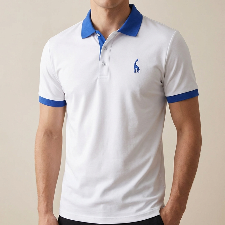 Camisa Polo de Algodón con Cuello Stand para Hombres