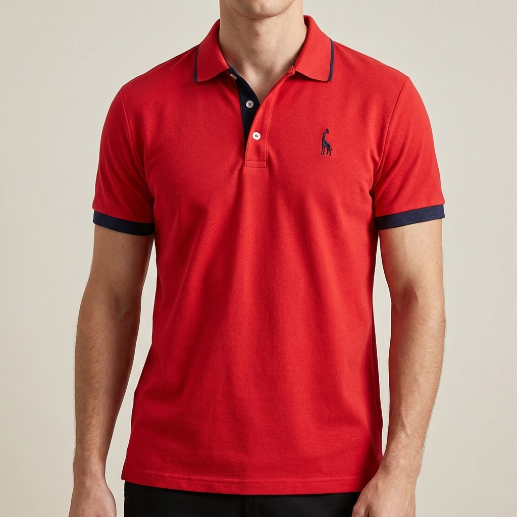 Camisa Polo de Algodón con Cuello Stand para Hombres