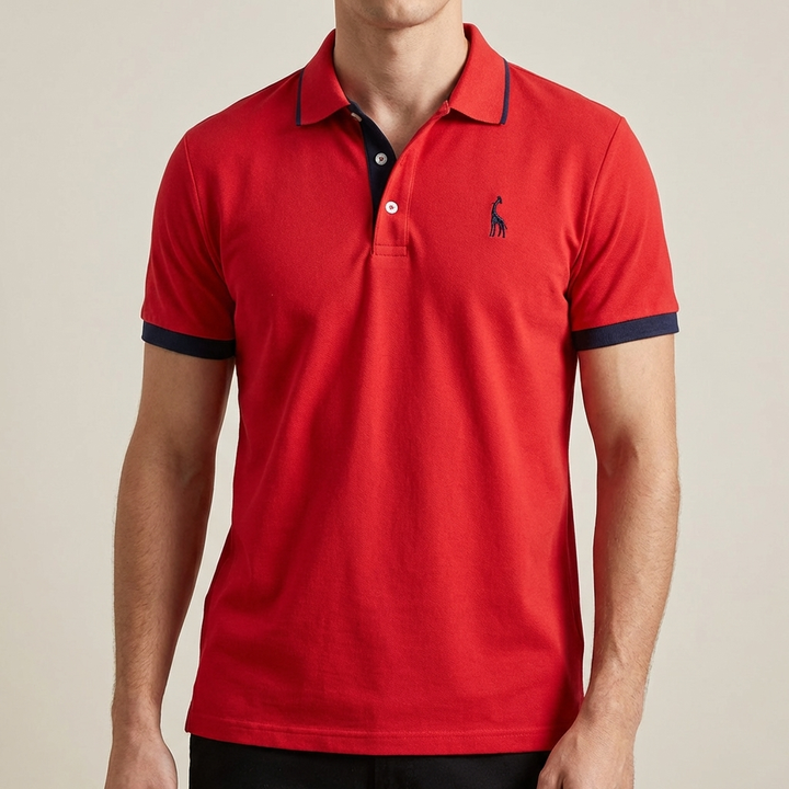 Camisa Polo de Algodón con Cuello Stand para Hombres