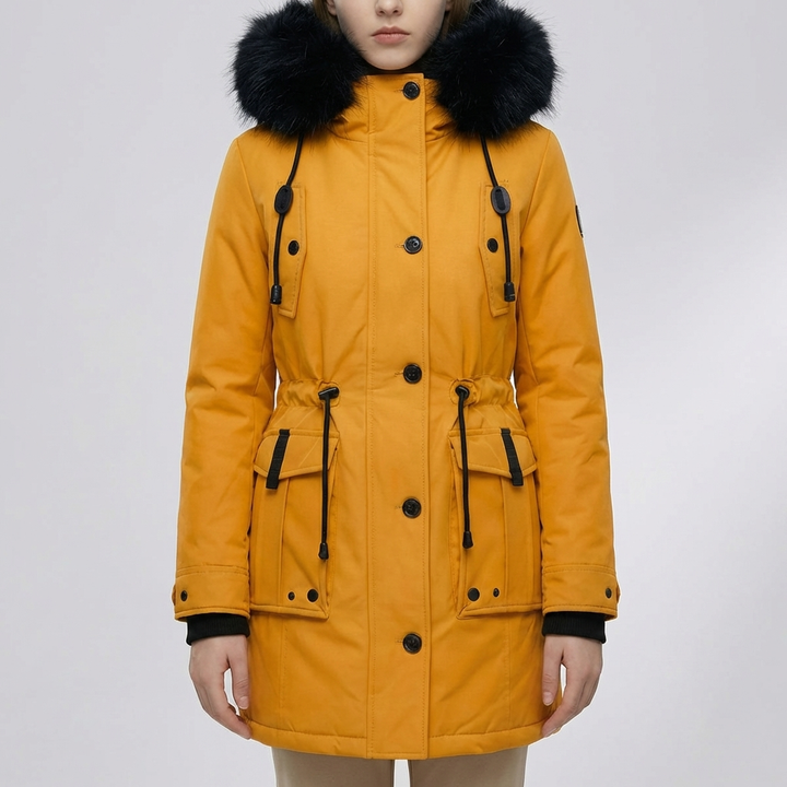 Chaqueta Aislada con Capucha Media Larga para Mujeres