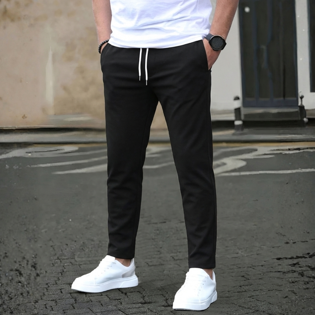 Pantalones Con Cordones Ajustados Para Hombres