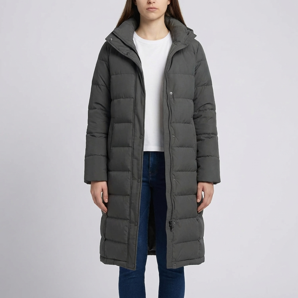 Chaqueta Larga de Invierno con Capucha Acolchada