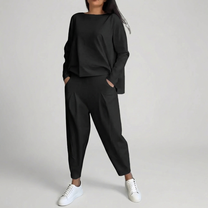 Conjunto de Top de Manga Larga y Pantalones Coordinados
