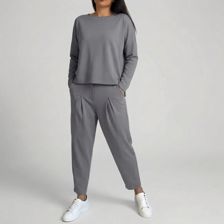 Conjunto de Top de Manga Larga y Pantalones Coordinados