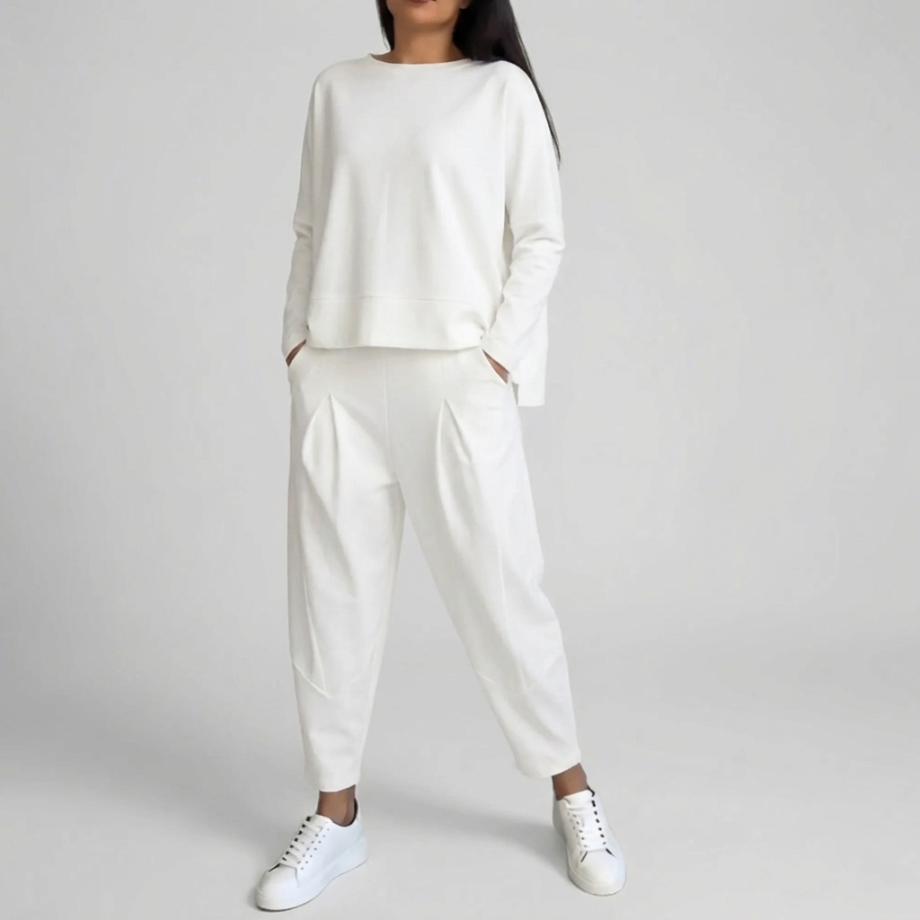 Conjunto de Top de Manga Larga y Pantalones Coordinados