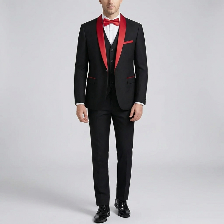 Conjunto de traje formal de 3 piezas ajustado