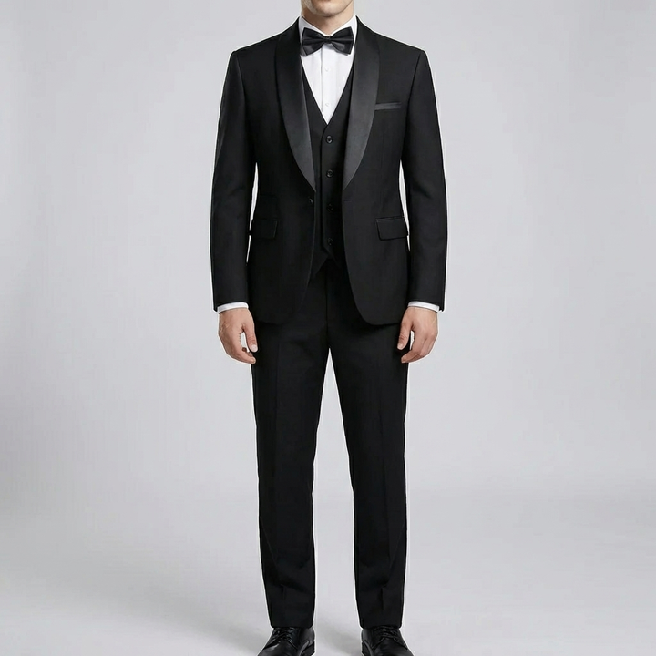 Conjunto de traje formal de 3 piezas ajustado