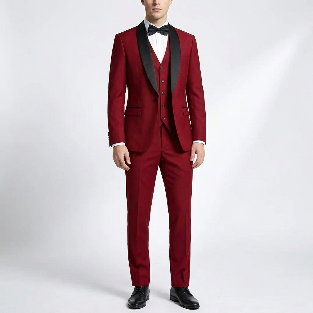 Conjunto de traje formal de 3 piezas ajustado
