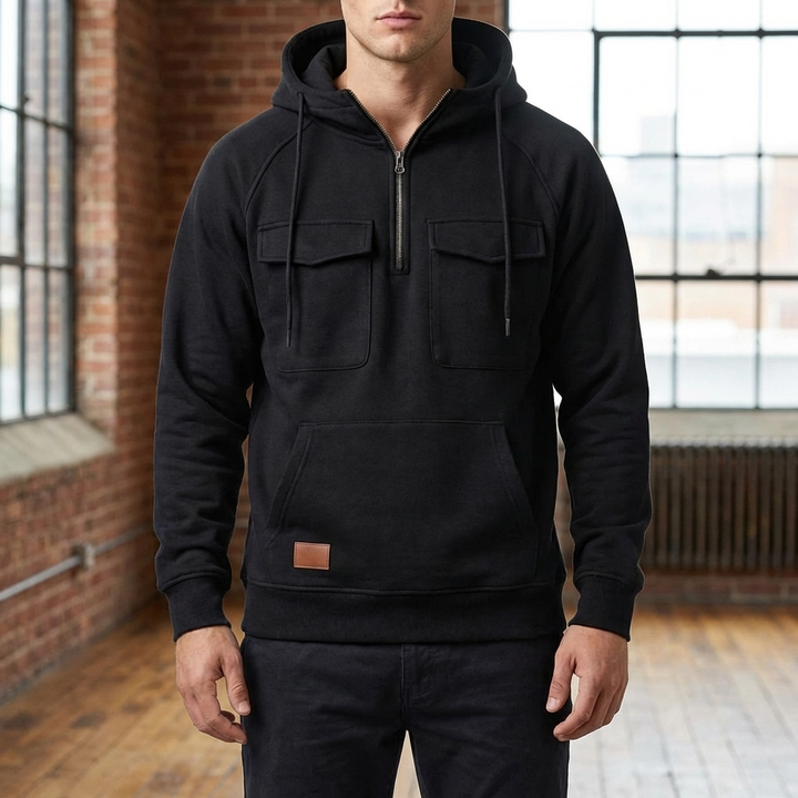 Chaqueta Hoodie Moto Retro para Hombres