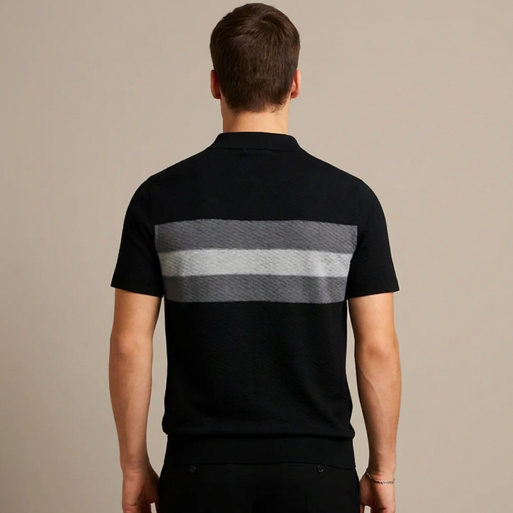Camisa Polo Diseño de Punto a Rayas para Hombres