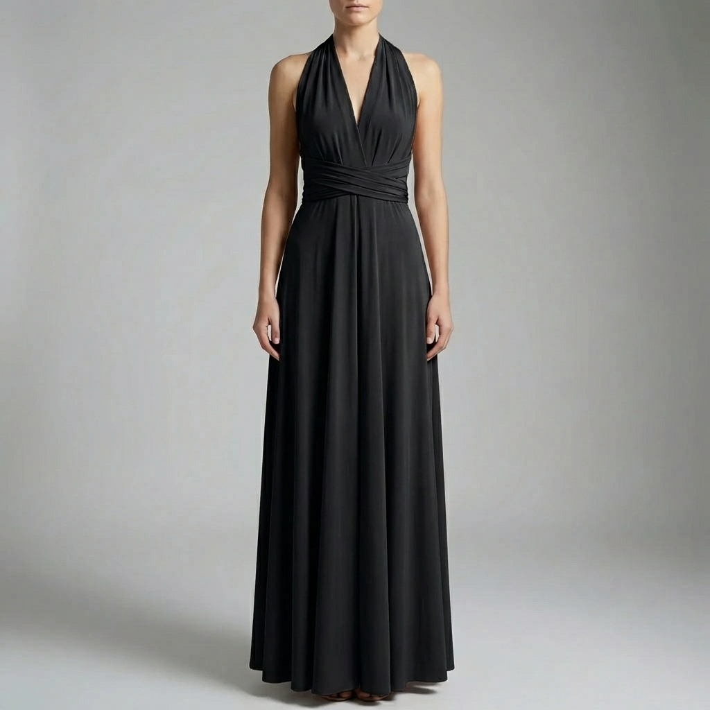 Vestido Midi Envuelto Ajustable Para Mujeres