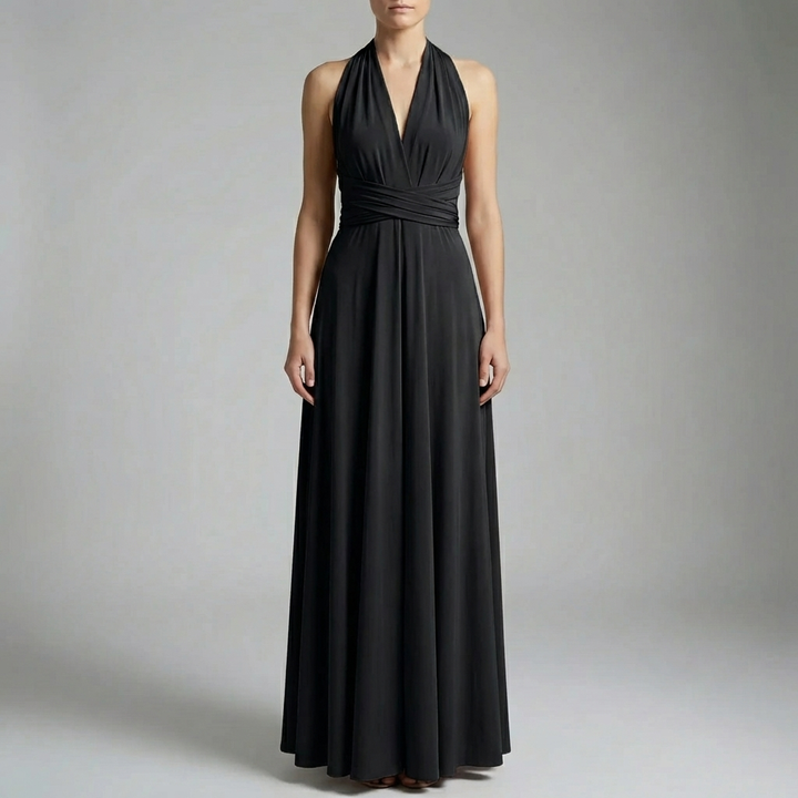 Vestido Midi Envuelto Ajustable Para Mujeres