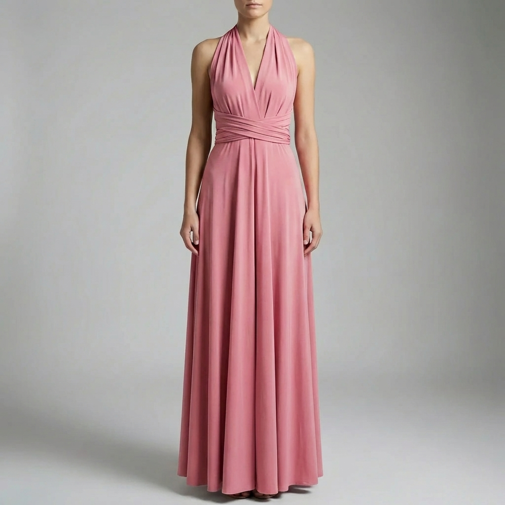 Vestido Midi Envuelto Ajustable Para Mujeres