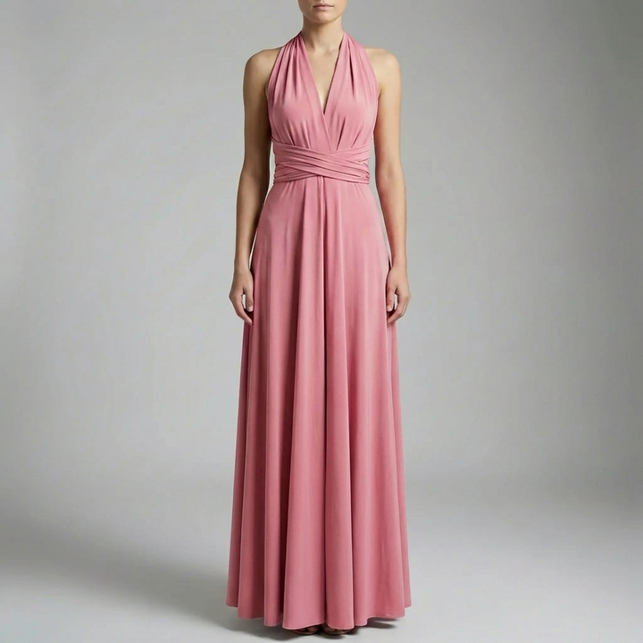 Vestido Midi Envuelto Ajustable Para Mujeres