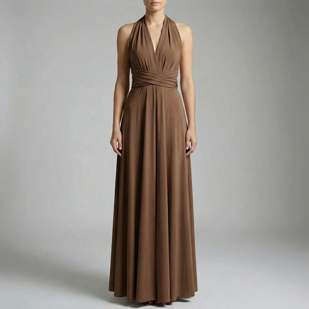 Vestido Midi Envuelto Ajustable Para Mujeres