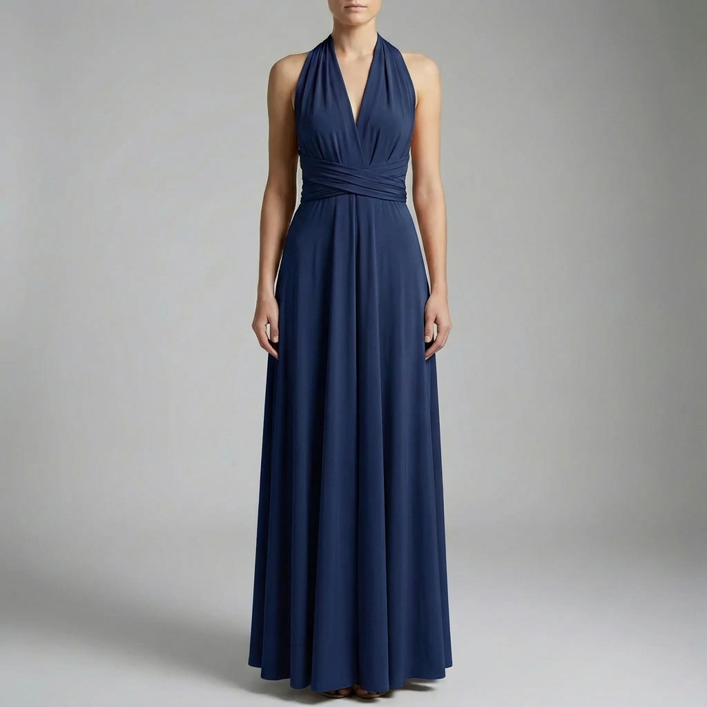 Vestido Midi Envuelto Ajustable Para Mujeres