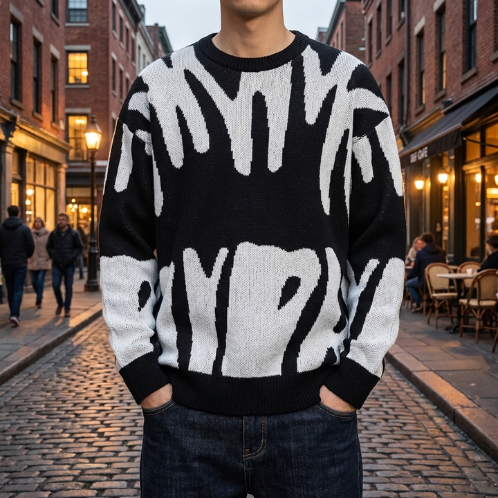 Textura Suave - Pullover de Punto Casual para Hombres