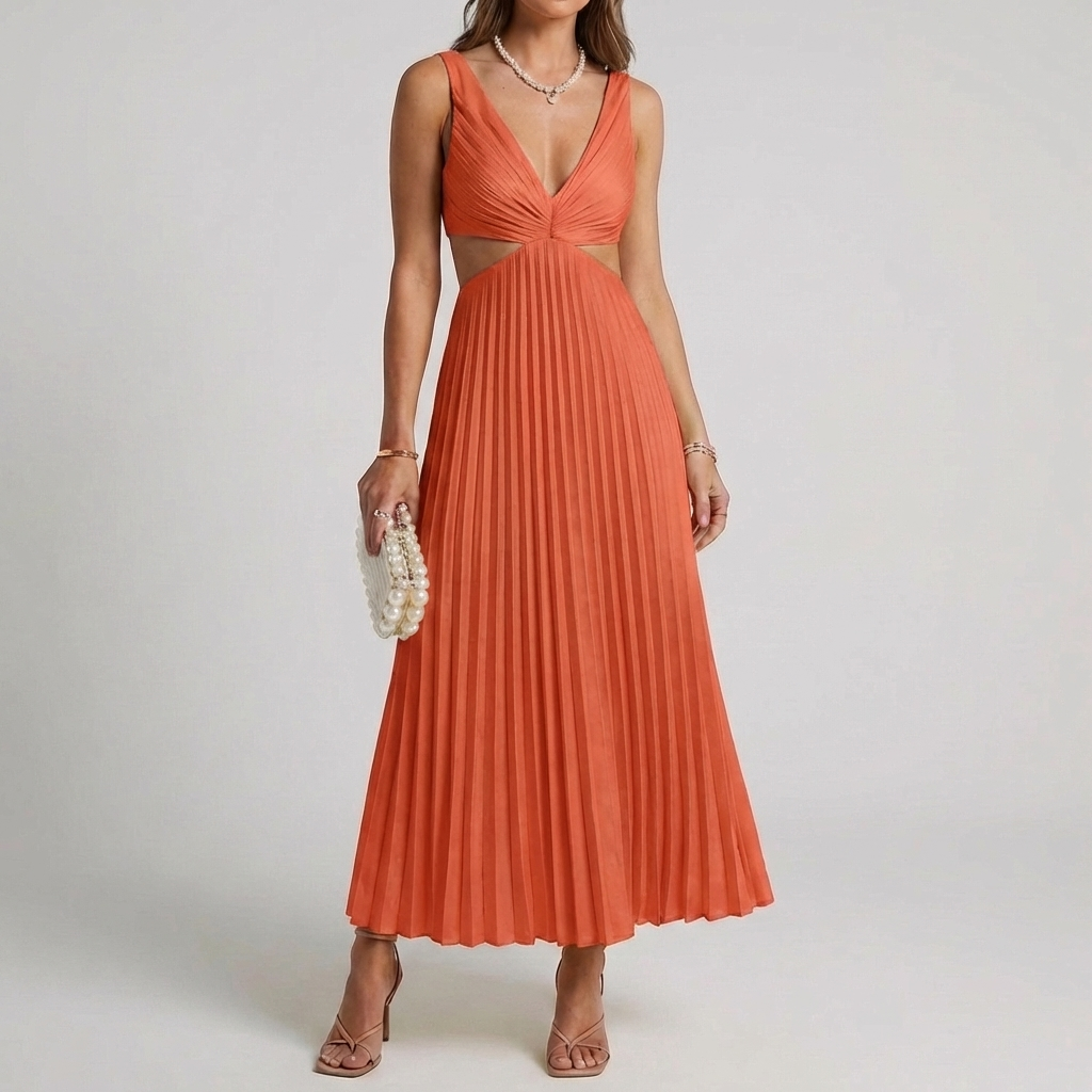 Vestido Sin Mangas con Espalda Descubierta Sophisticación Graciosa para Mujeres