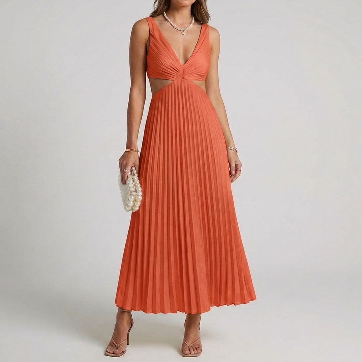 Vestido Sin Mangas con Espalda Descubierta Sophisticación Graciosa para Mujeres