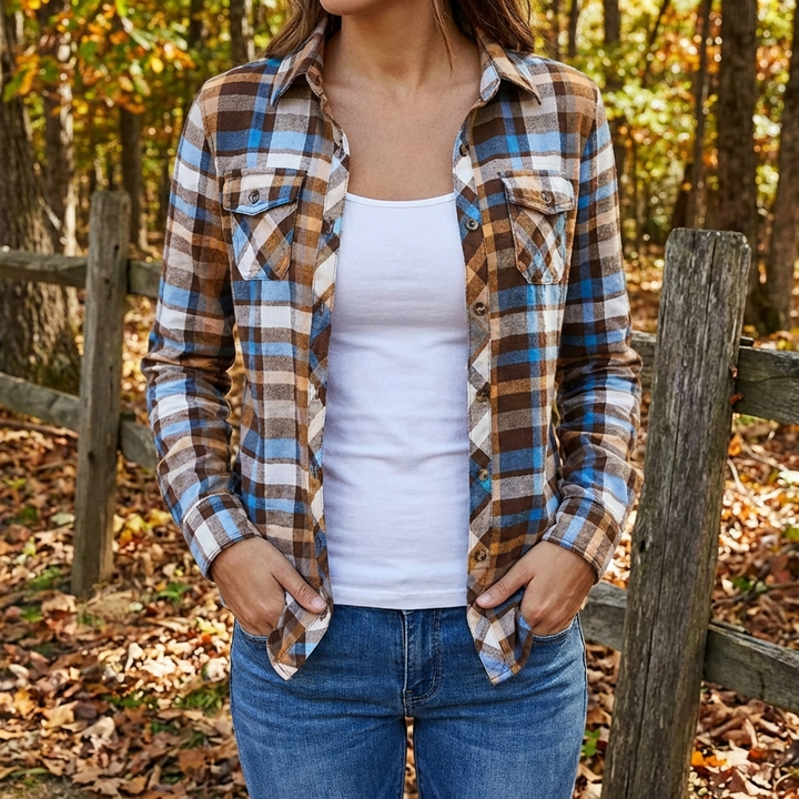 Blusa de Mujer con Diseño de Cuadro Timeless