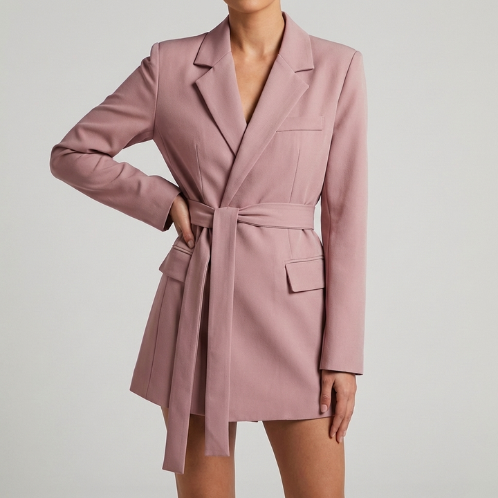 Blazer con Cinturón para Mujeres