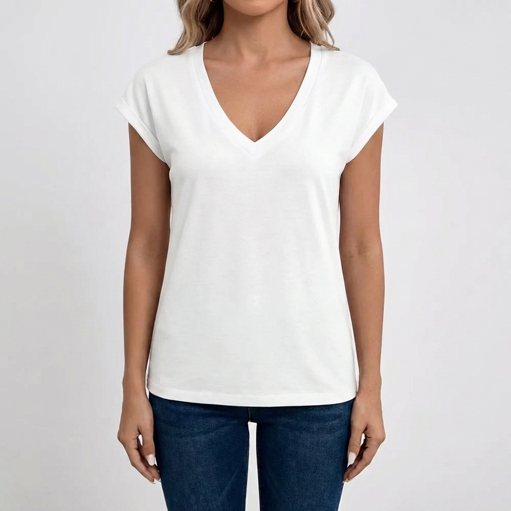 Top Casual de Cuello en V para Mujeres