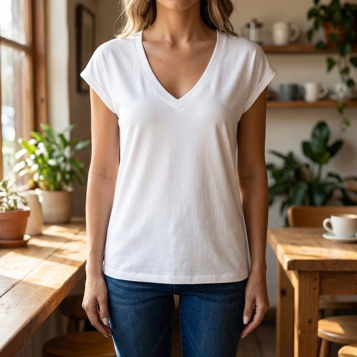Top Casual de Cuello en V para Mujeres