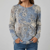 Camiseta Floral de Manga Larga Casual para Mujeres